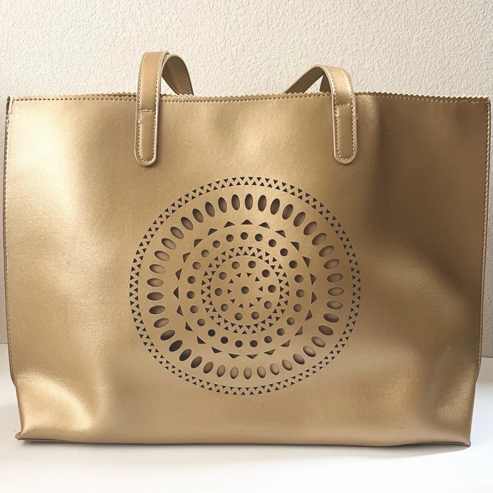 Neiman marcus XL gold tote